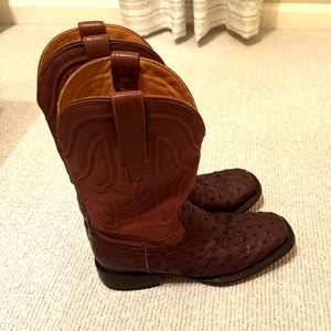 10.5 D Tecovas Full Quill Ostrich boots